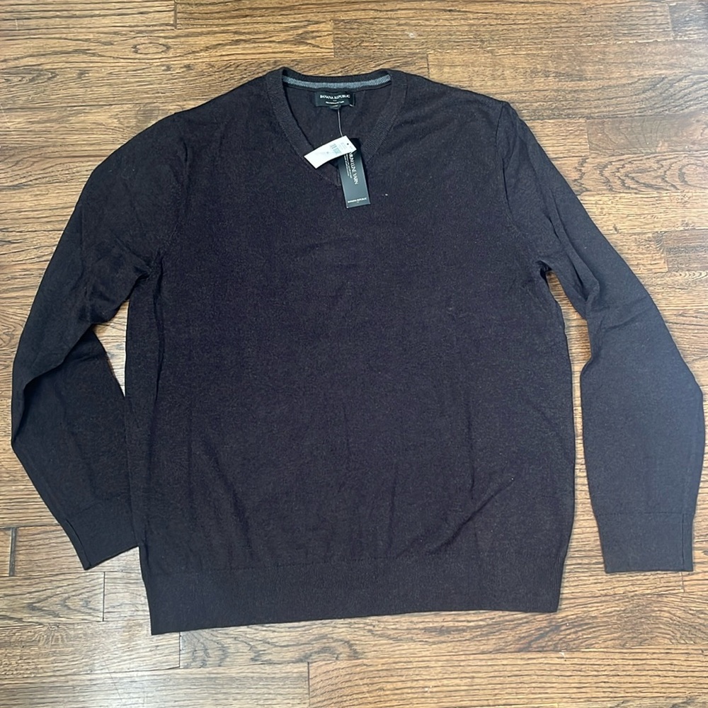 V-neck, men sweter. Banana Republic, XL, Brown